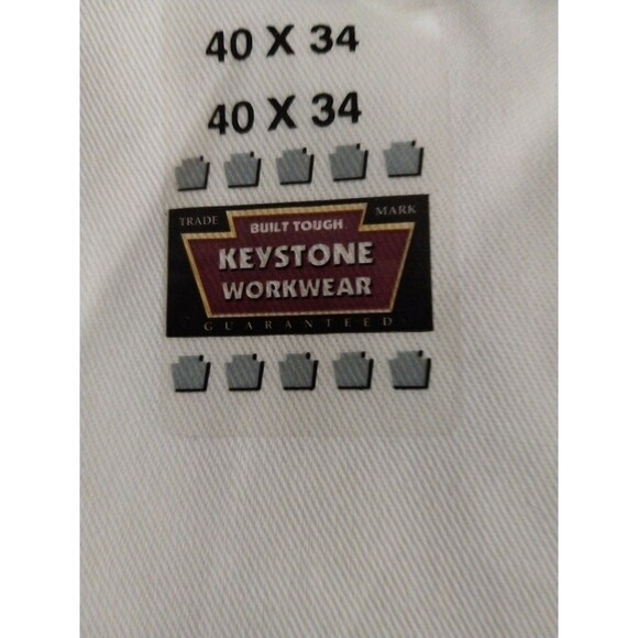 Keystone Painter Pants VTG  Workwear White Color Wide Tool Pockets, 40x34 - Picture 11 of 13